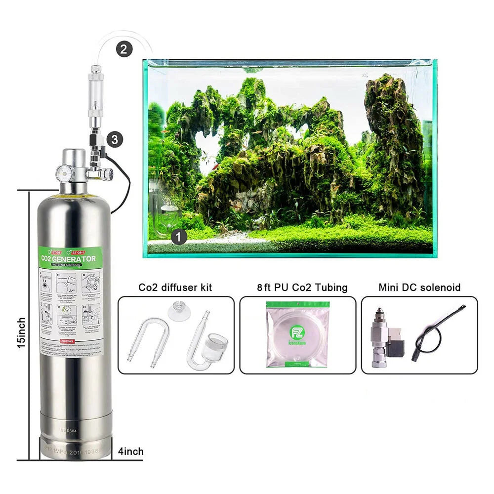 2.5/4L Stainless Steel CO2 Generator for Aquariums & Plant Breeding   PlantedPro