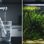 Hard water aquarium plants guide: Tap water pH test strip comparison alongside a thriving, low-tech planted tank ideal for Texas and Florida aquascapes.