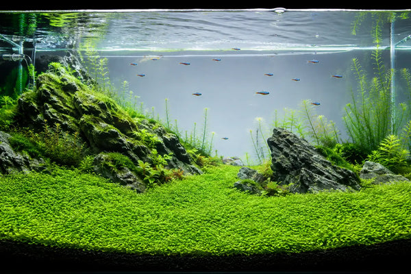 A thriving, fully carpeted planted aquarium demonstrating the explosive growth possible when using the best aquarium substrate and active aquasoil.