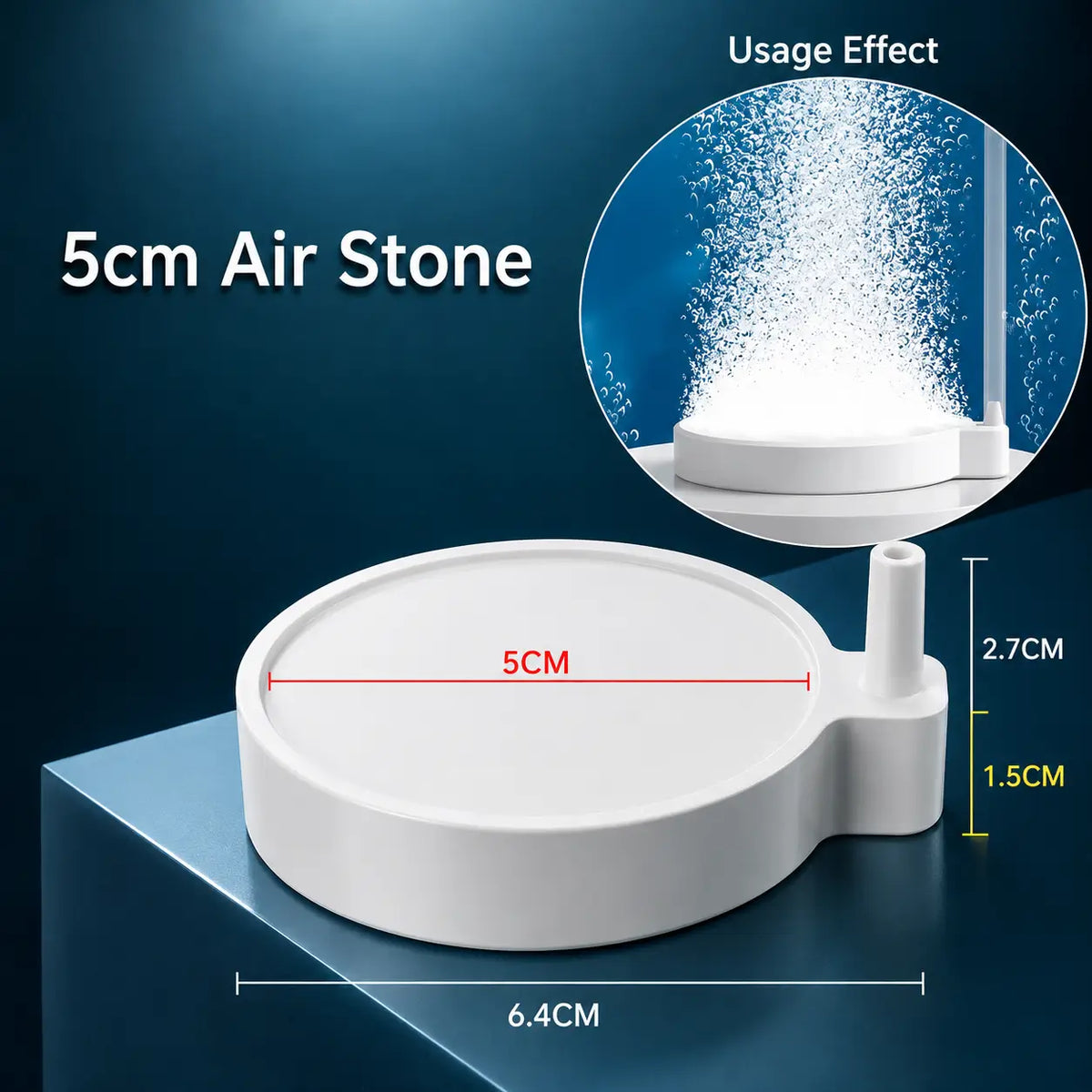 Aquarium Air Stone 35/50/80mm — Fish Tank Oxygen Aerator Diffuser