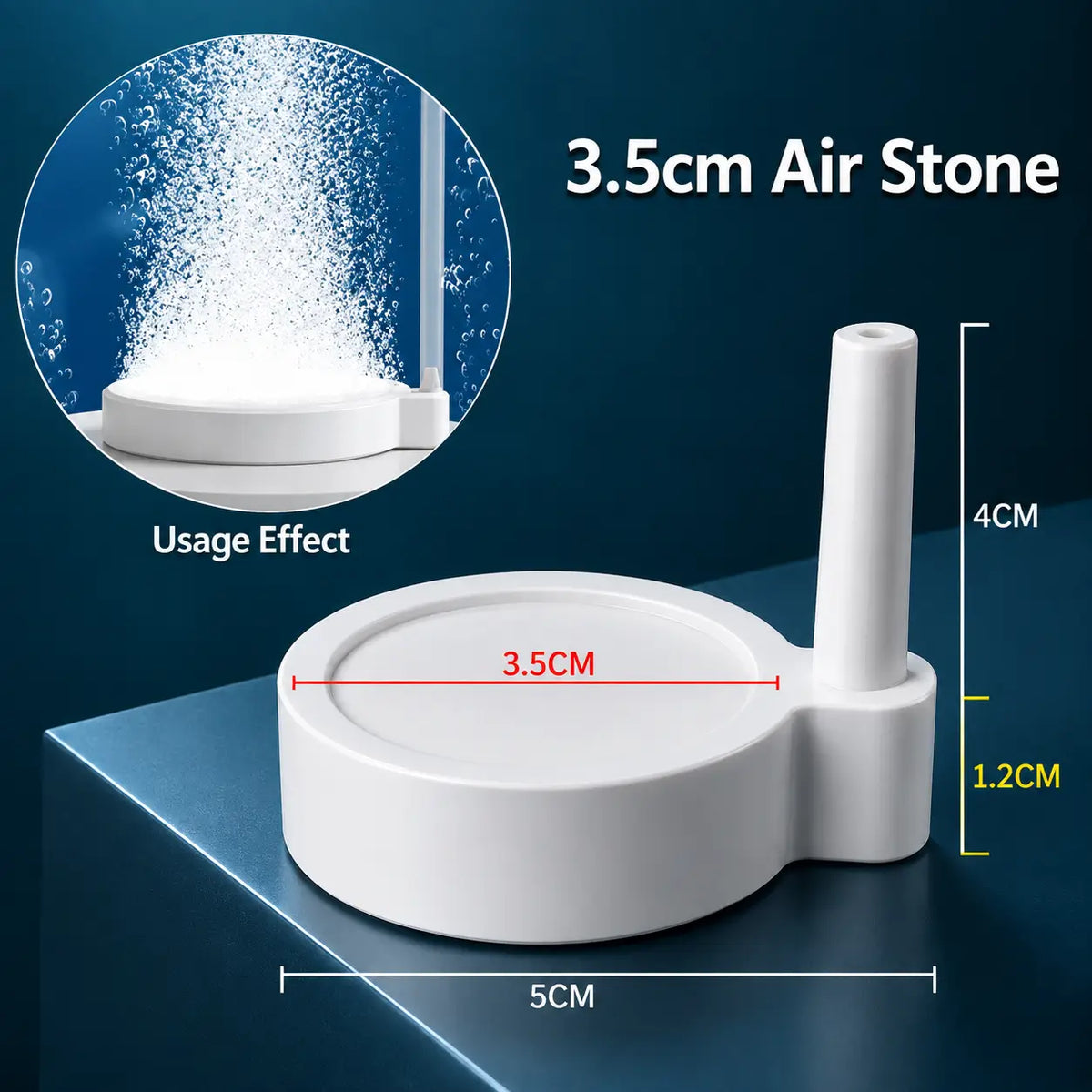 Aquarium Air Stone 35/50/80mm — Fish Tank Oxygen Aerator Diffuser