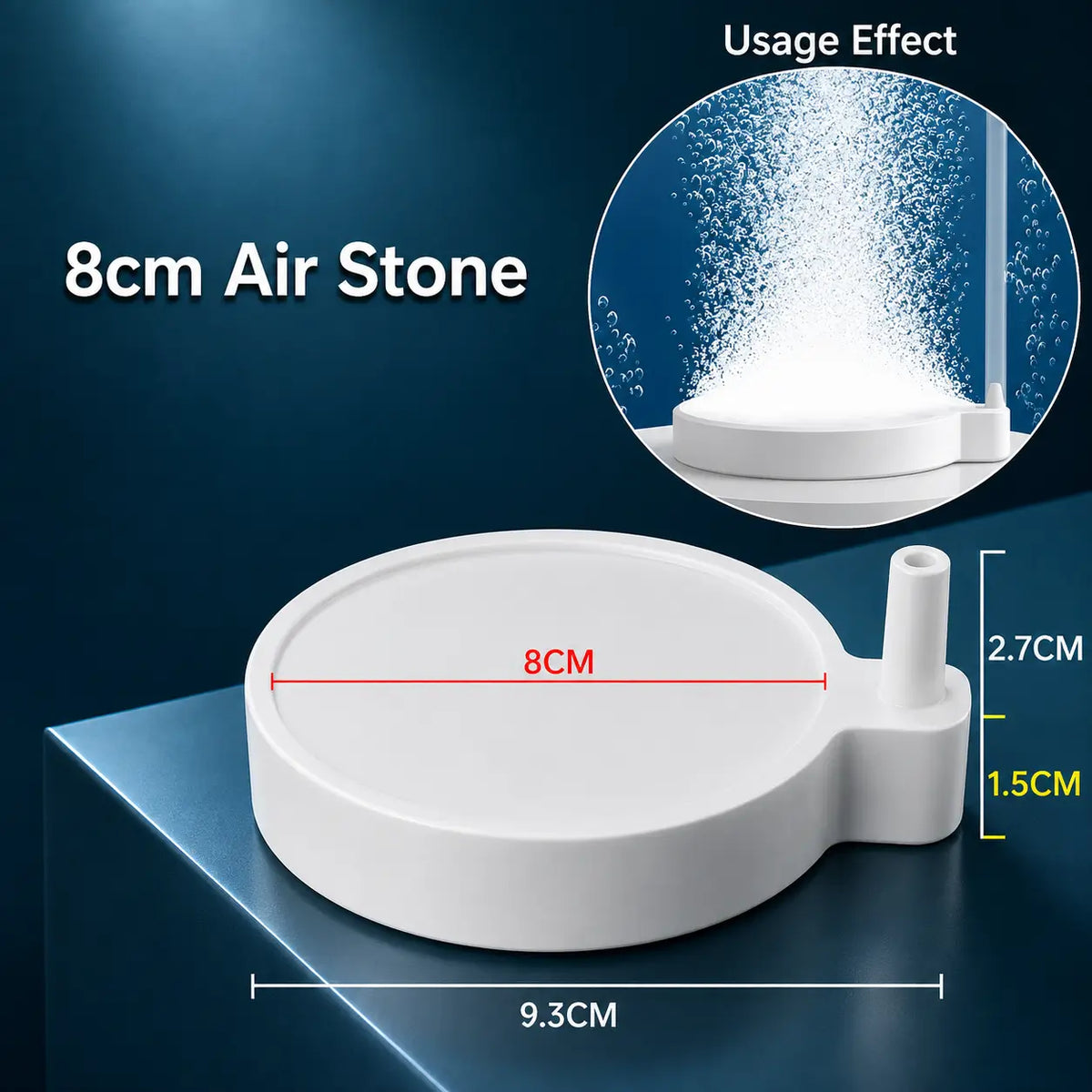 Aquarium Air Stone 35/50/80mm — Fish Tank Oxygen Aerator Diffuser