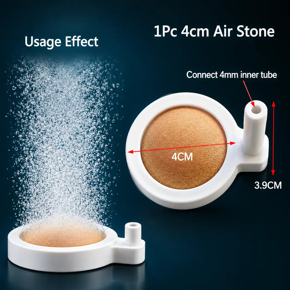 Aquarium Air Stone 35/50/80mm — Fish Tank Oxygen Aerator Diffuser