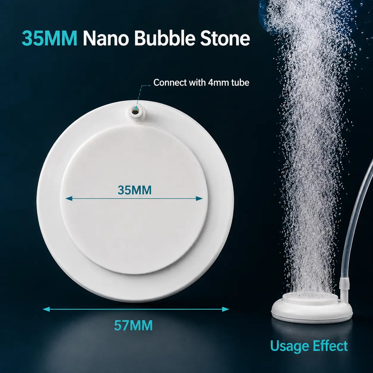 Aquarium Air Stone 35/50/80mm — Fish Tank Oxygen Aerator Diffuser
