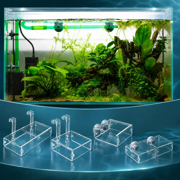 Aquarium Shrimp Feeder & Breeding Isolation Box — Clear Acrylic