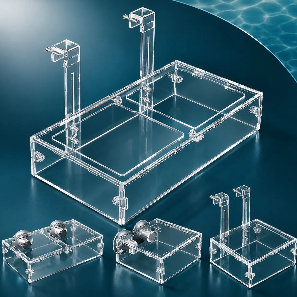 Aquarium Shrimp Feeder & Breeding Isolation Box — Clear Acrylic