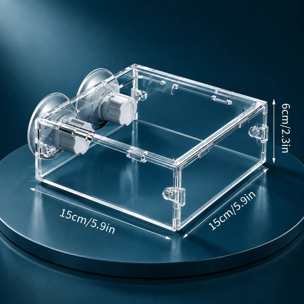 Aquarium Shrimp Feeder & Breeding Isolation Box — Clear Acrylic