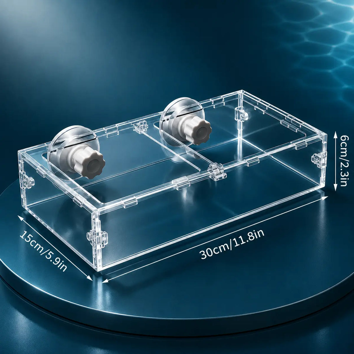 Aquarium Shrimp Feeder & Breeding Isolation Box — Clear Acrylic
