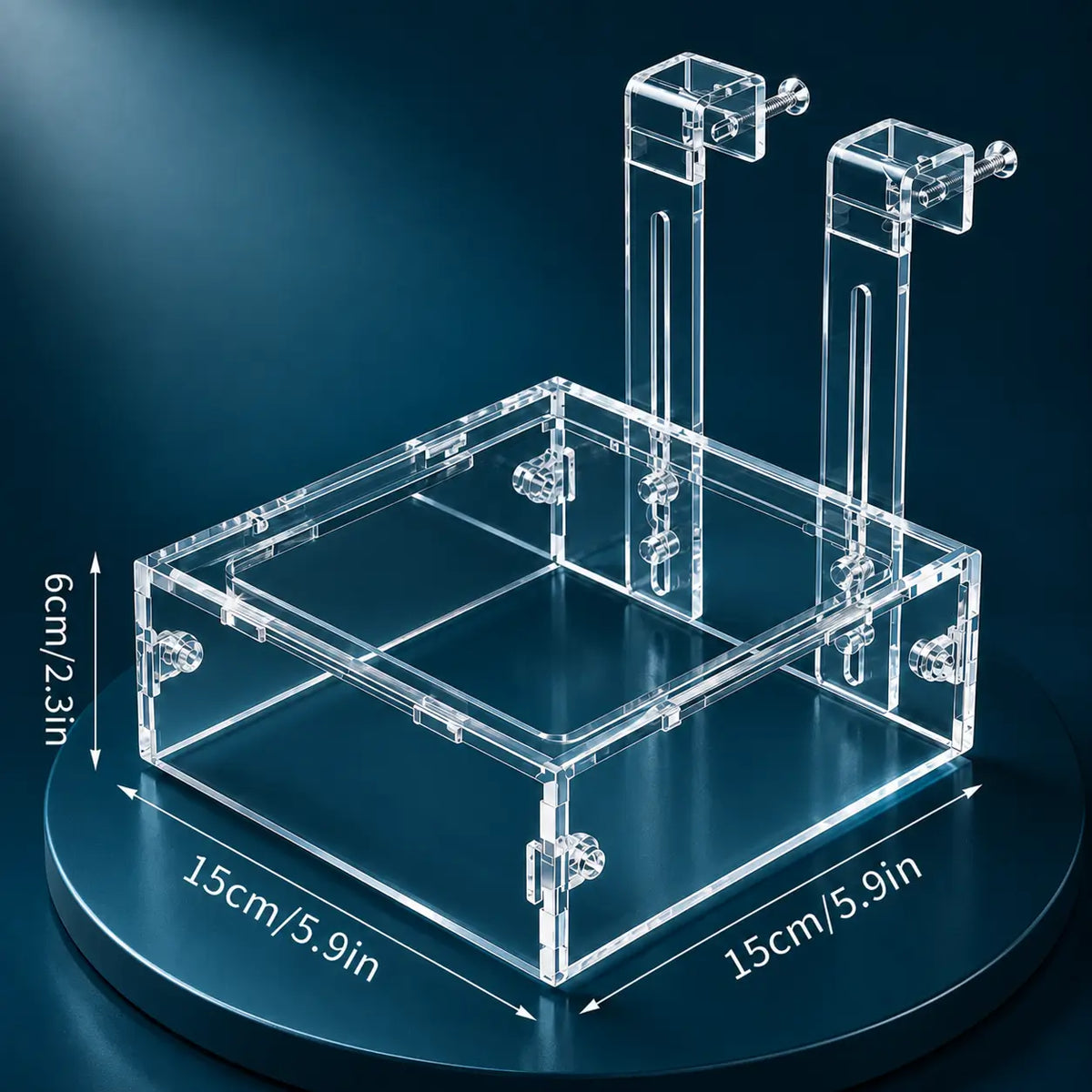 Aquarium Shrimp Feeder & Breeding Isolation Box — Clear Acrylic