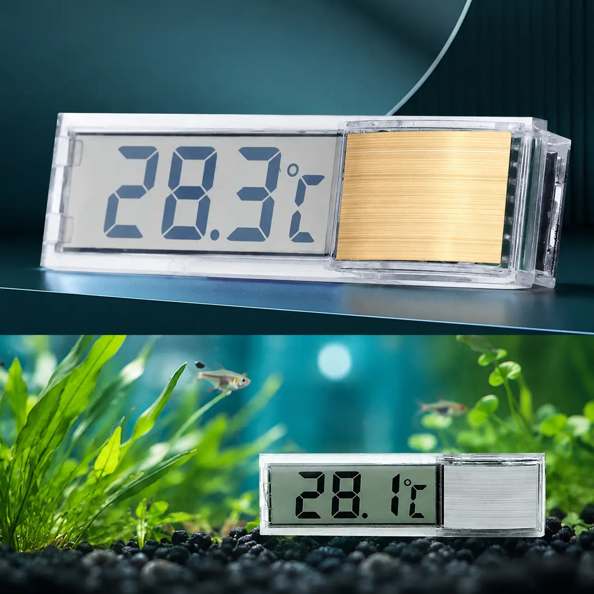 Aquarium Thermometer 3D Stick-On — Waterproof Fish Tank Monitor