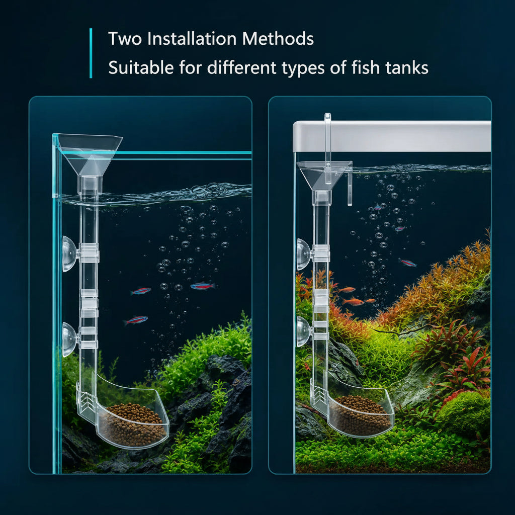Clear Acrylic Aquarium Feeding Tube Set — 3 Sizes for Fish & Shrimp