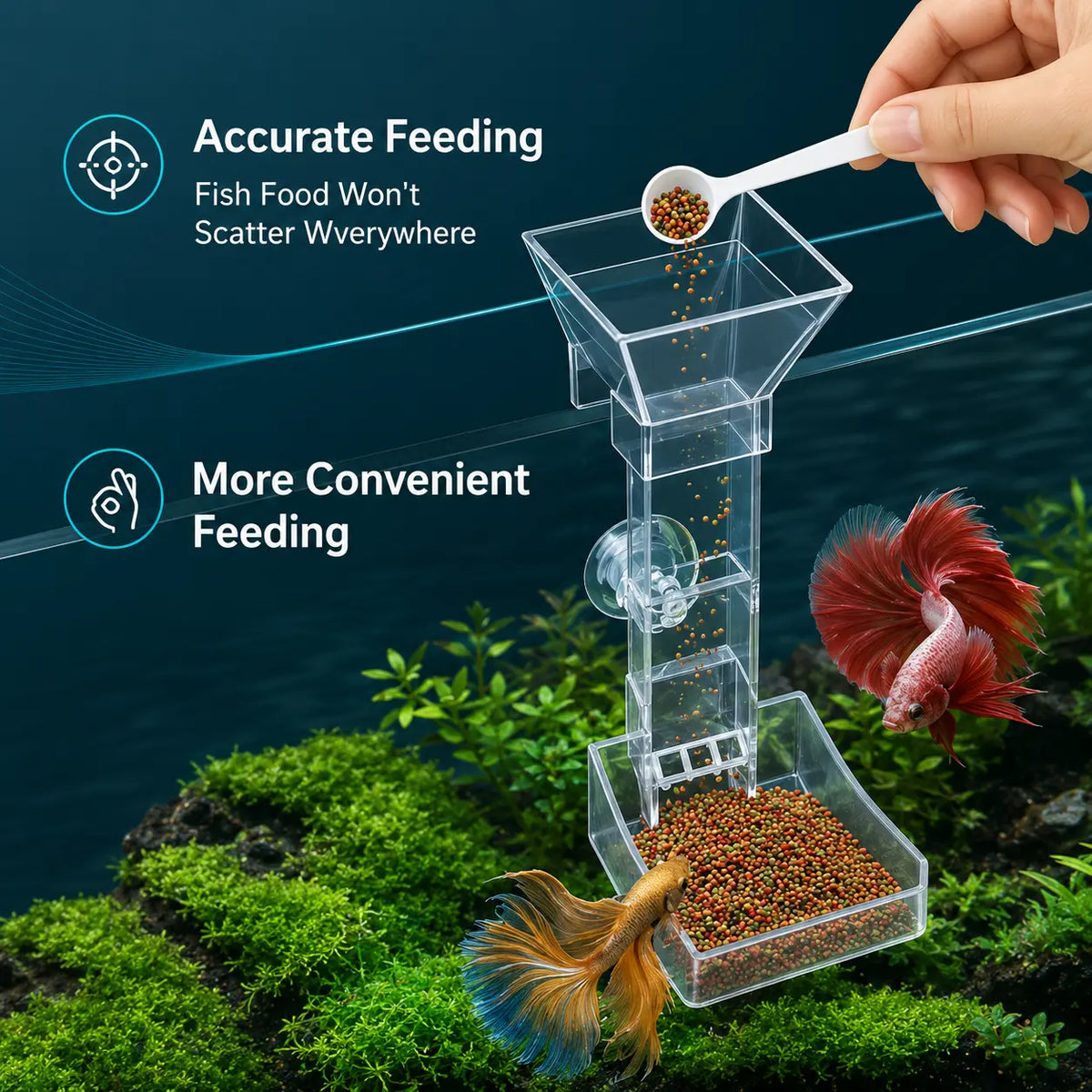 Clear Acrylic Aquarium Feeding Tube Set — 3 Sizes for Fish & Shrimp