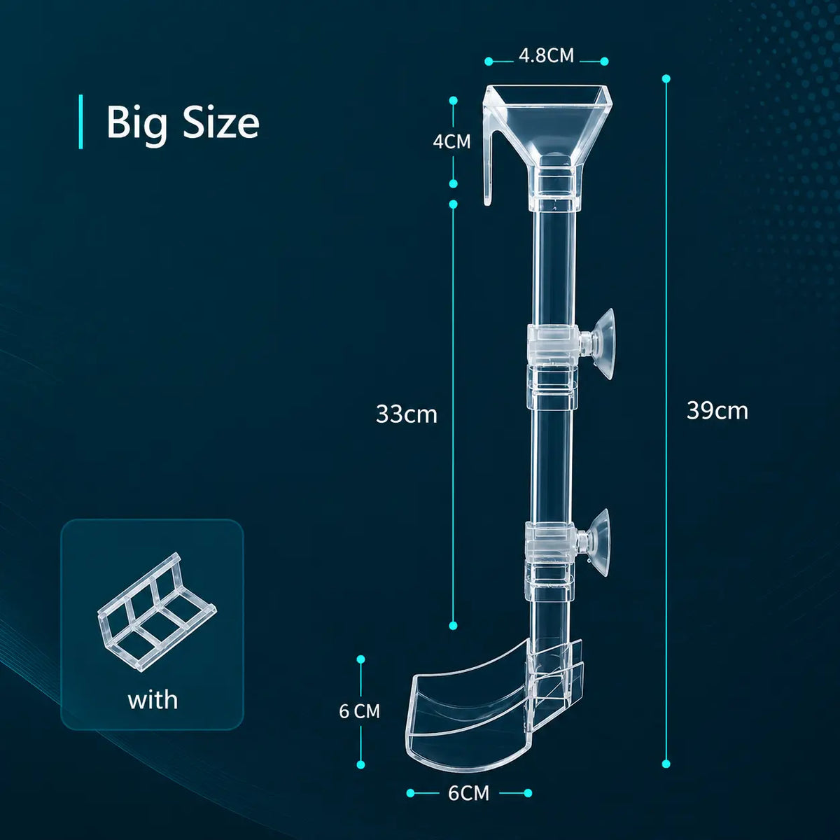 Clear Acrylic Aquarium Feeding Tube Set — 3 Sizes for Fish & Shrimp