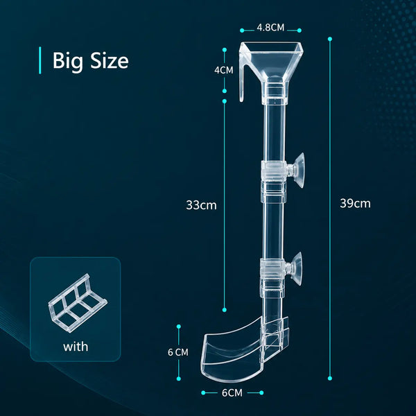 Clear Acrylic Aquarium Feeding Tube Set — 3 Sizes for Fish & Shrimp