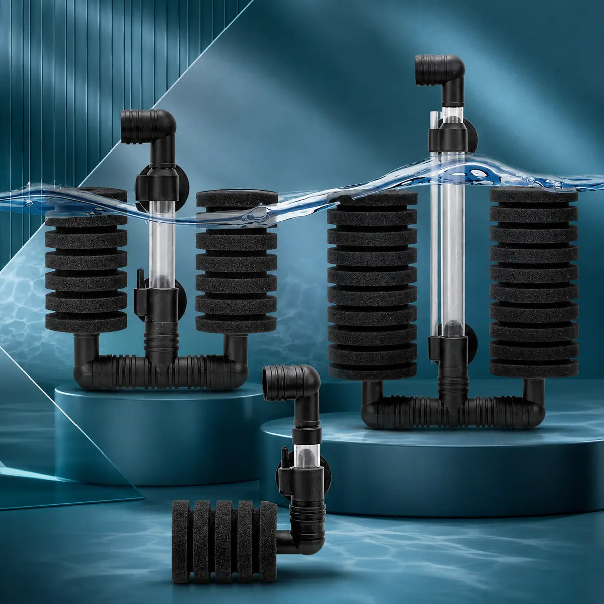 Compact Bio Sponge Filter with Air Pump Skimmer for Aquarium