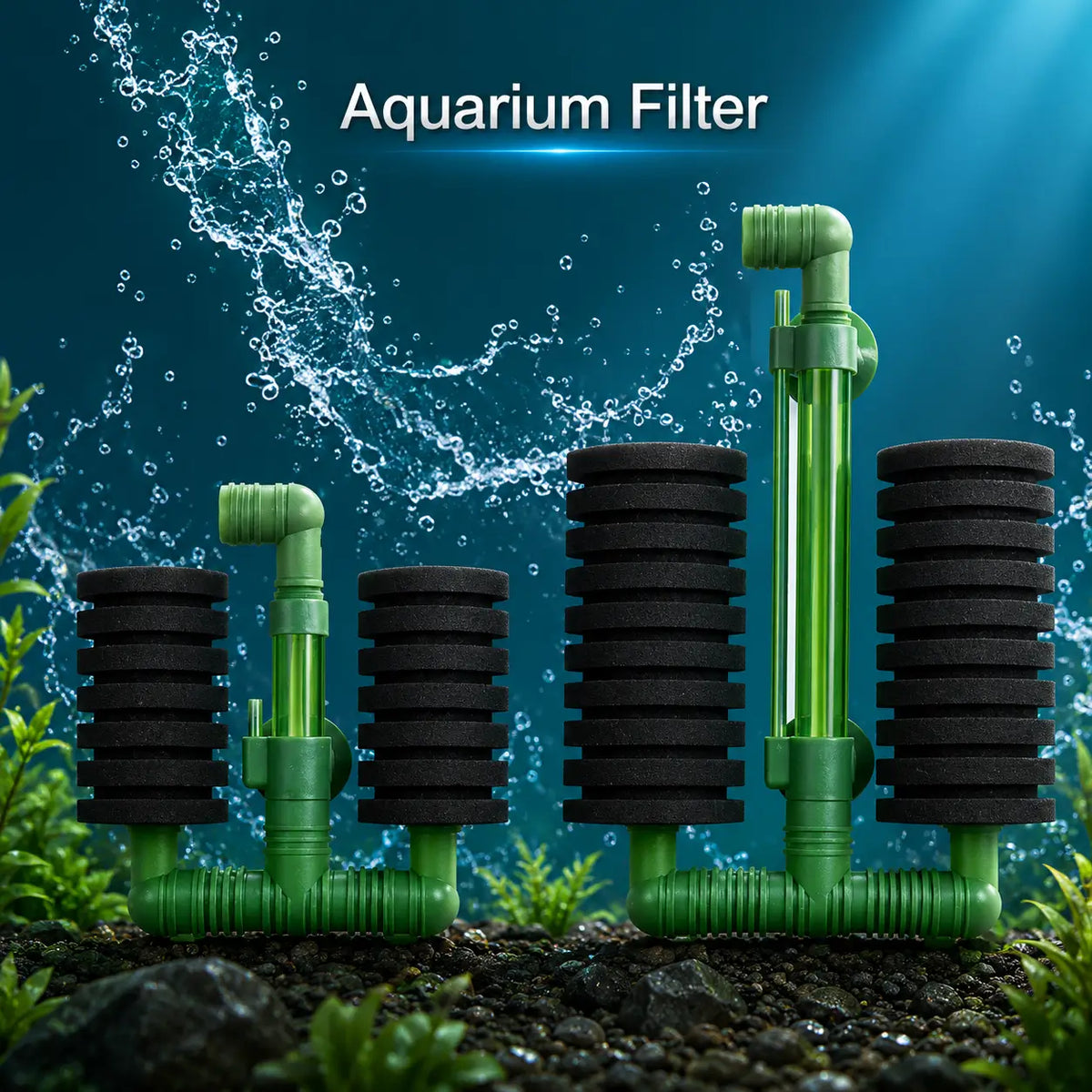 Compact Bio Sponge Filter with Air Pump Skimmer for Aquarium