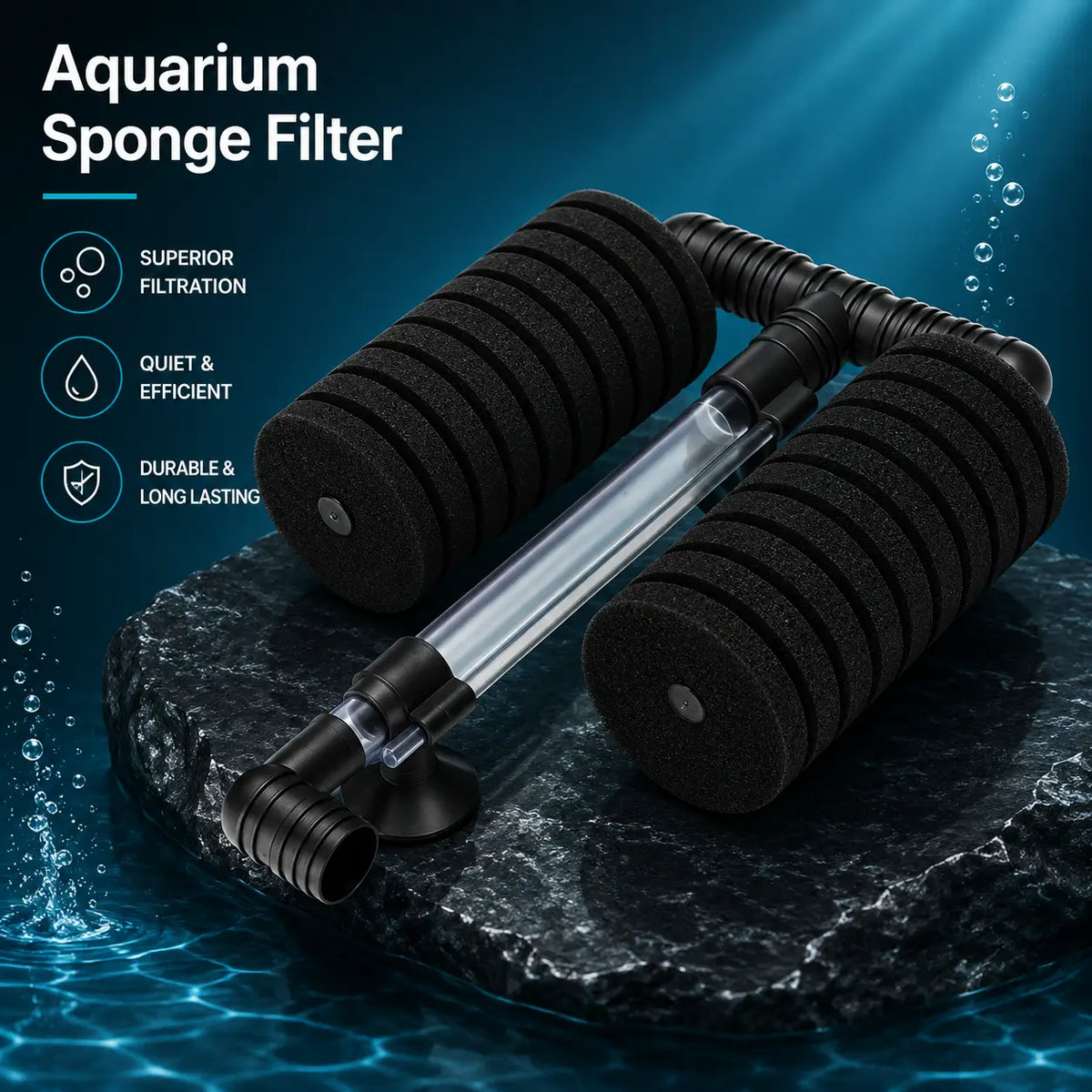 Compact Bio Sponge Filter with Air Pump Skimmer for Aquarium