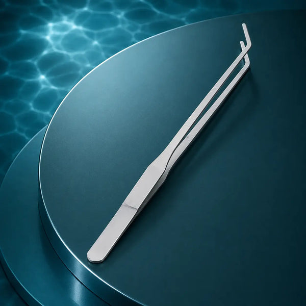 Curved Aquascaping Tweezers — Stainless Steel Planted Tank Tool