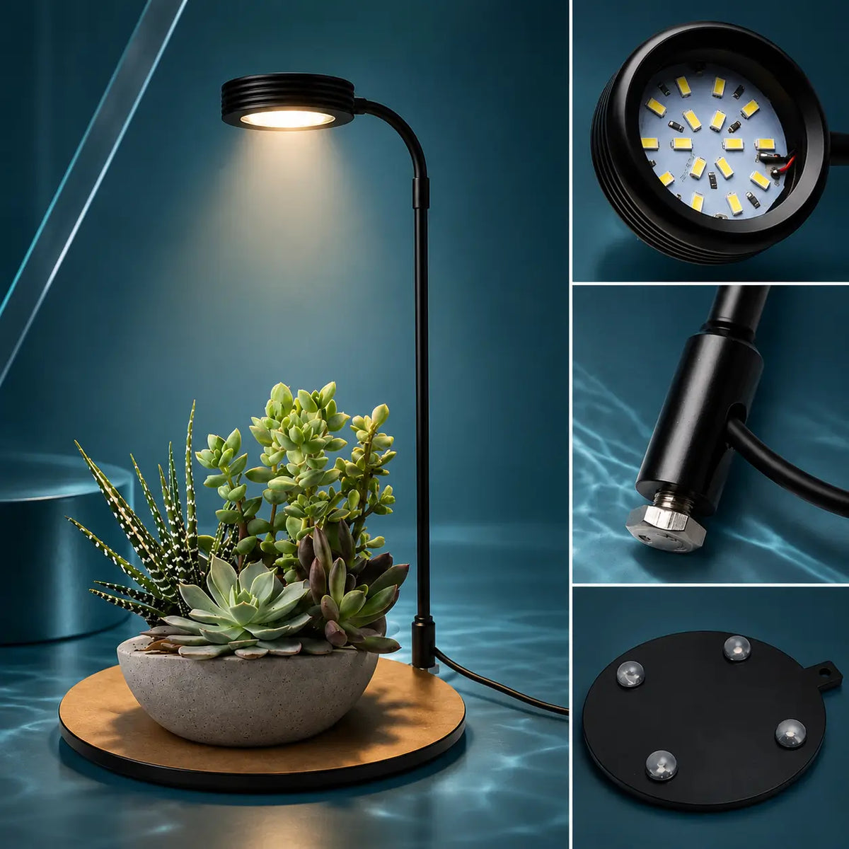 Dimmable LED Aquarium Light with Timer & USB Plug — Black