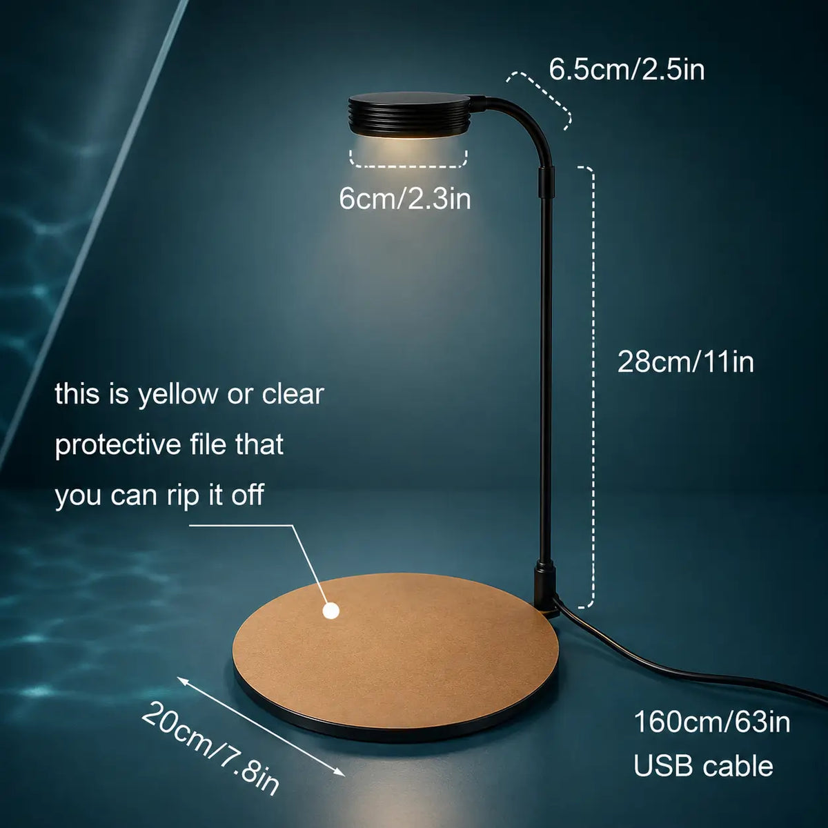 Dimmable LED Aquarium Light with Timer & USB Plug — Black