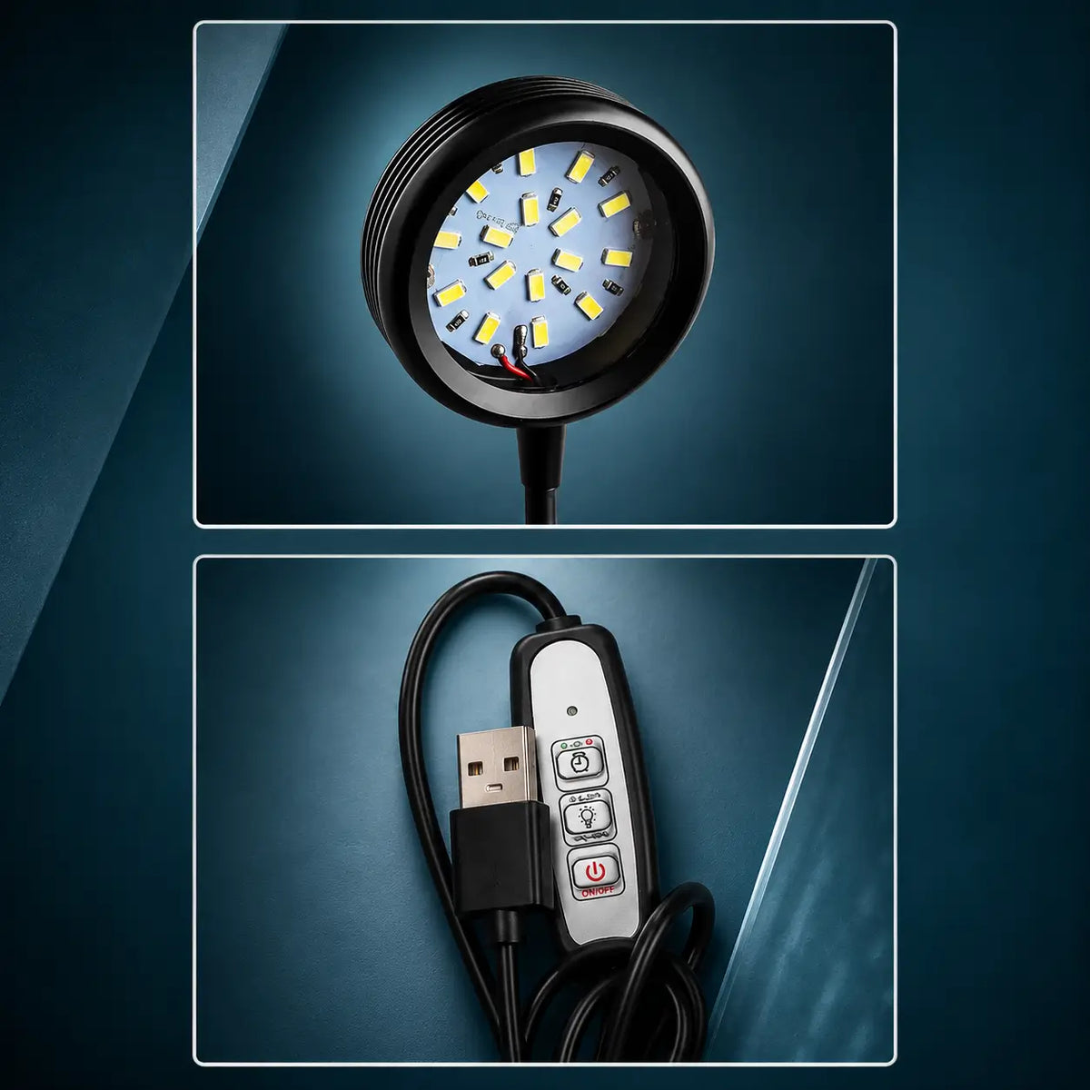Dimmable LED Aquarium Light with Timer & USB Plug — Black