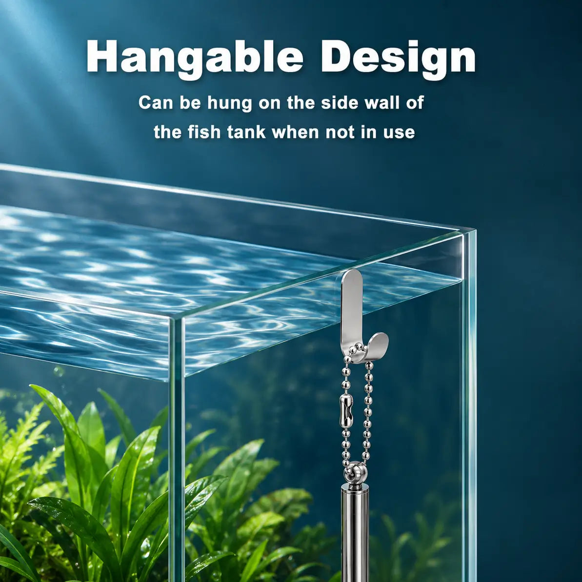 Extendable Square Aquarium Fish Net with Suction Cup