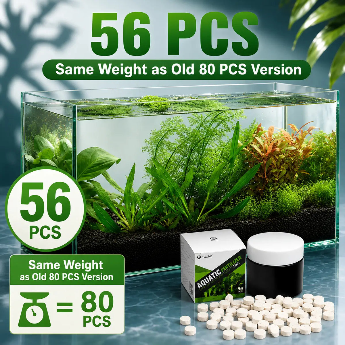 FZONE Aquarium Root Tabs — All-in-One Slow-Release Plant Fertilizer (56 Tabs)