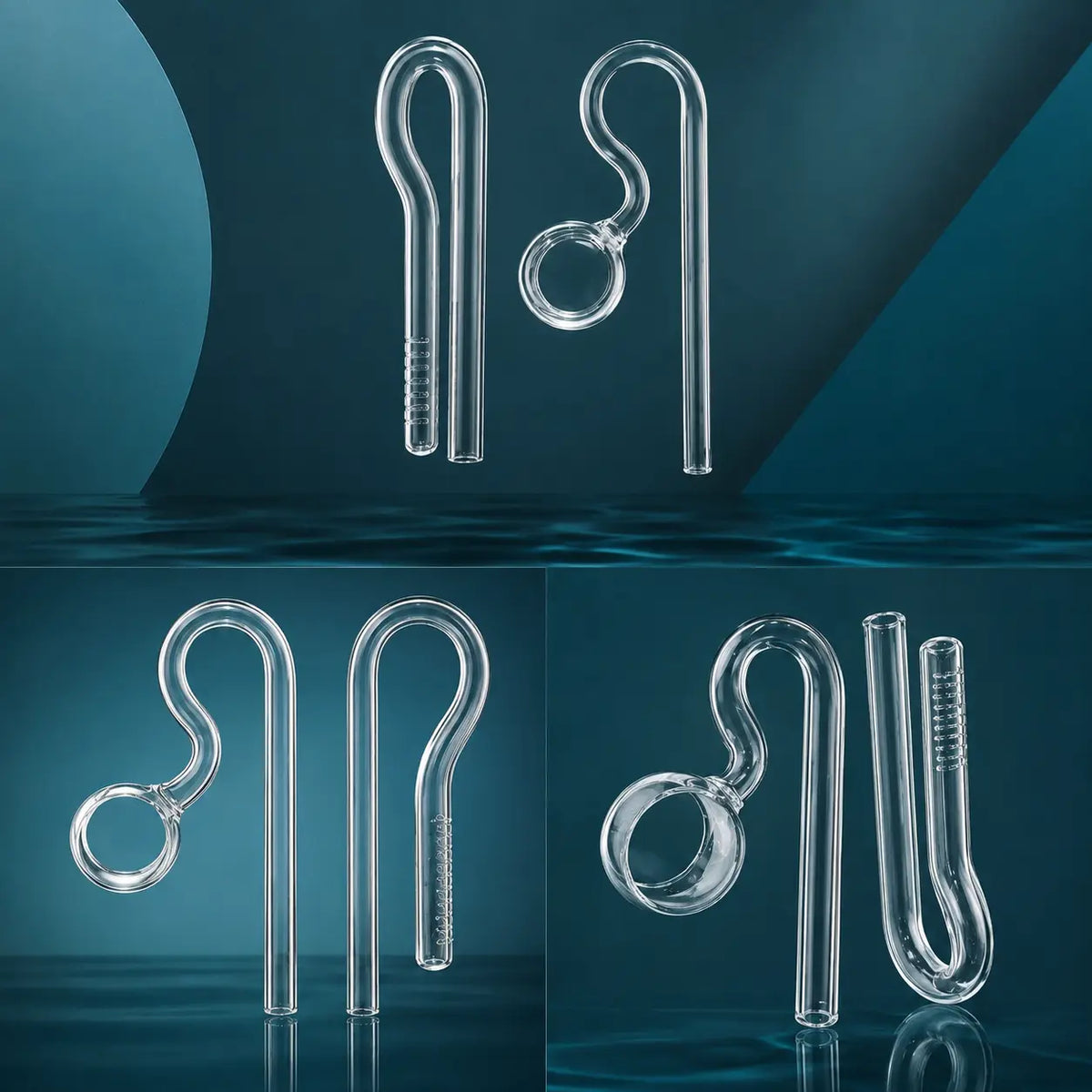 Glass Lily Pipe Inflow & Outflow with Surface Skimmer for Aquarium