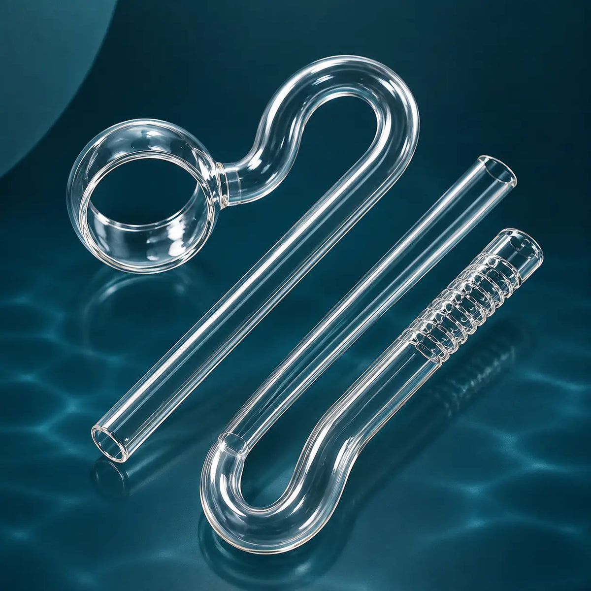 Glass Lily Pipe Inflow & Outflow with Surface Skimmer for Aquarium
