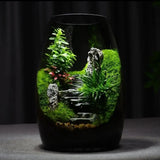 Green Hills Moss Microlandscape displayed on a tabletop as a calming desktop terrarium