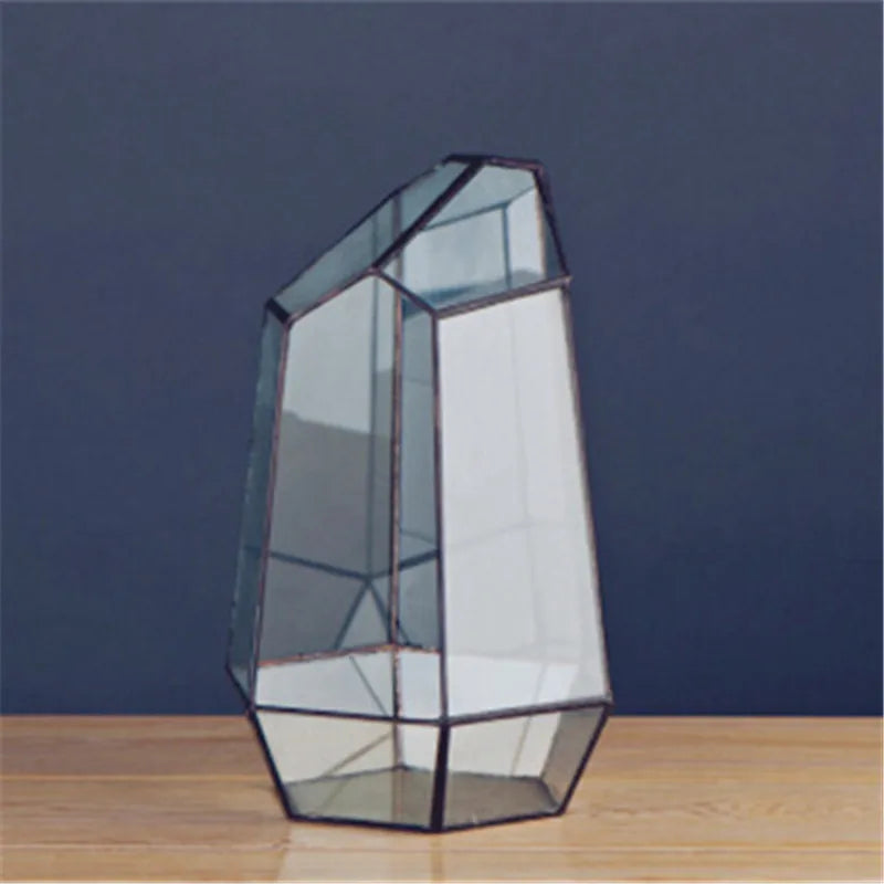 Irregular Geometric Glass Terrarium for Home Decor - PlantedPro