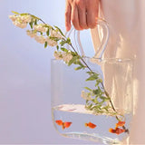 Close-up of Handbag Fish Tank showing handle and body detail of the portable aquarium