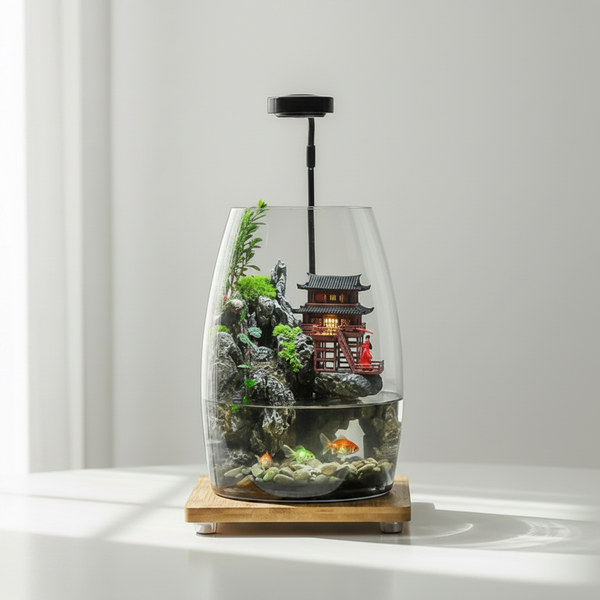Zen Pagoda Mini Paludarium [Including Internal Plants + Decoration]
