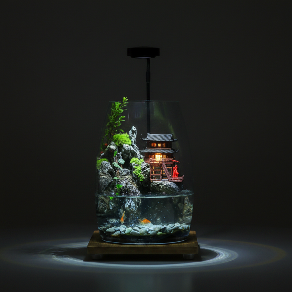 Zen Pagoda Mini Paludarium [Including Internal Plants + Decoration]