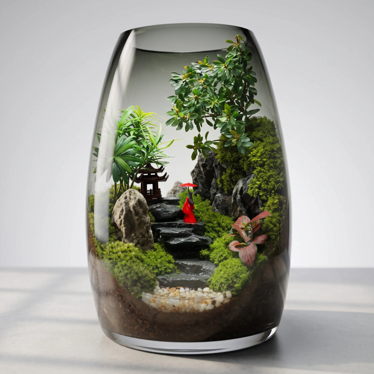 Kyoto Zen Moss Micro-Landscape [Including Internal Plants + Decoration]