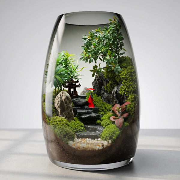 Kyoto Zen Moss Micro-Landscape [Including Internal Plants + Decoration]
