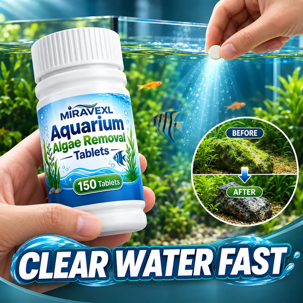 Aquarium Algae Removal Tablets — 150 Pack