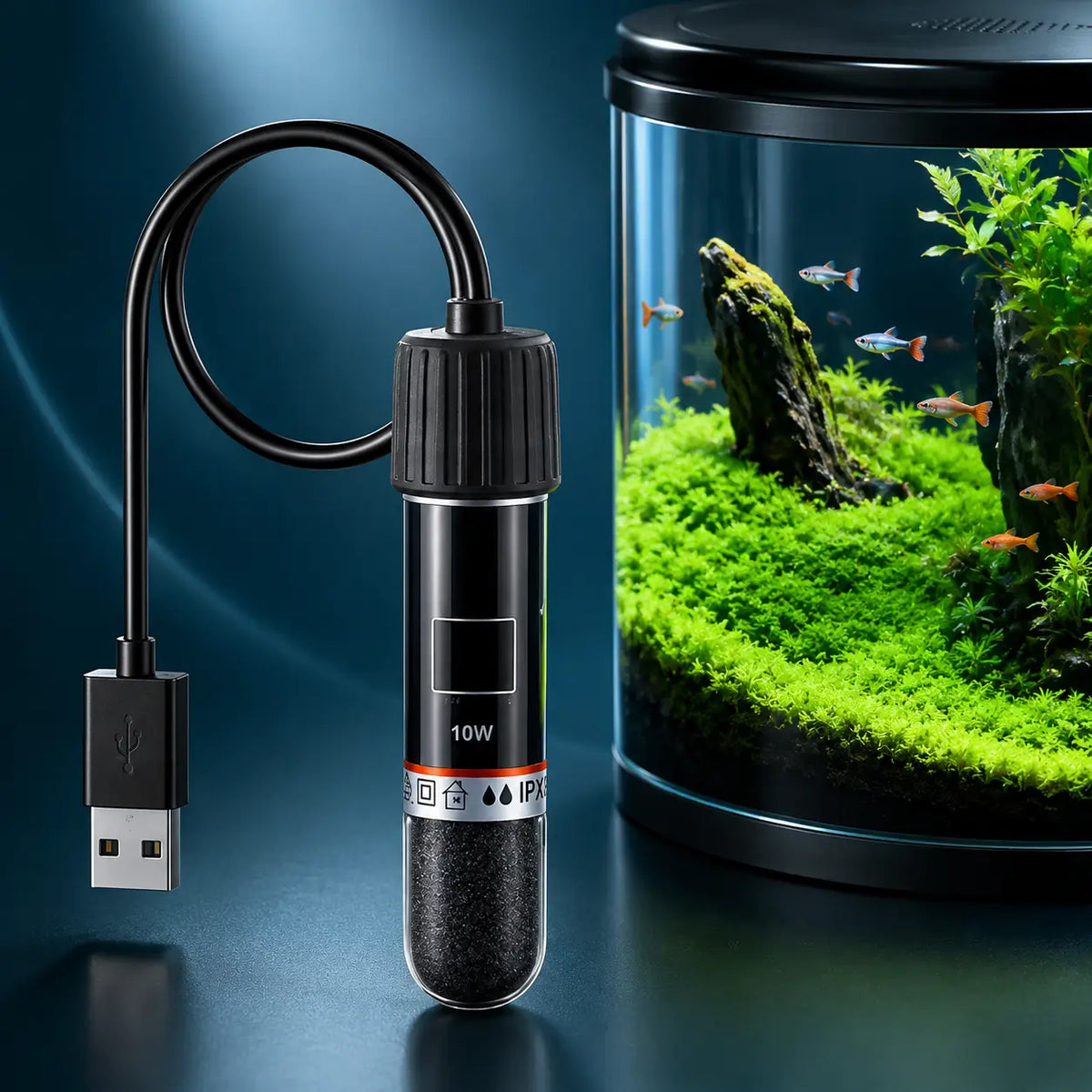 Mini Submersible Aquarium Heater — USB, Constant Temperature