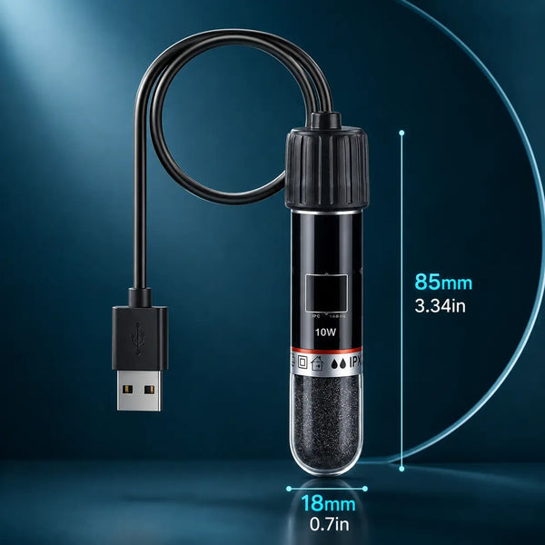 Mini Submersible Aquarium Heater — USB, Constant Temperature