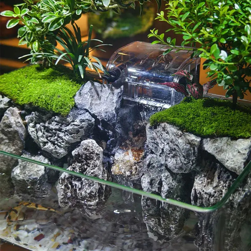 Moss Running Water complete terrarium showing full moss and water flow design