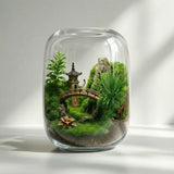 Pavilions Moss Microecological Landscape full view showing handmade pagoda ornament with live moss and plants