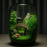 Pavilions Moss Microlandscape complete set including internal plants and pagoda decoration