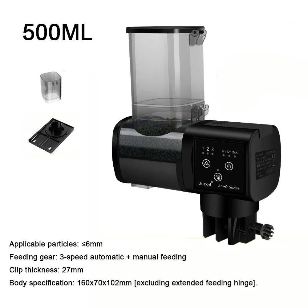 Automatic Fish Feeder with LCD Timer - 250ML/500ML Aquarium Food Dispenser