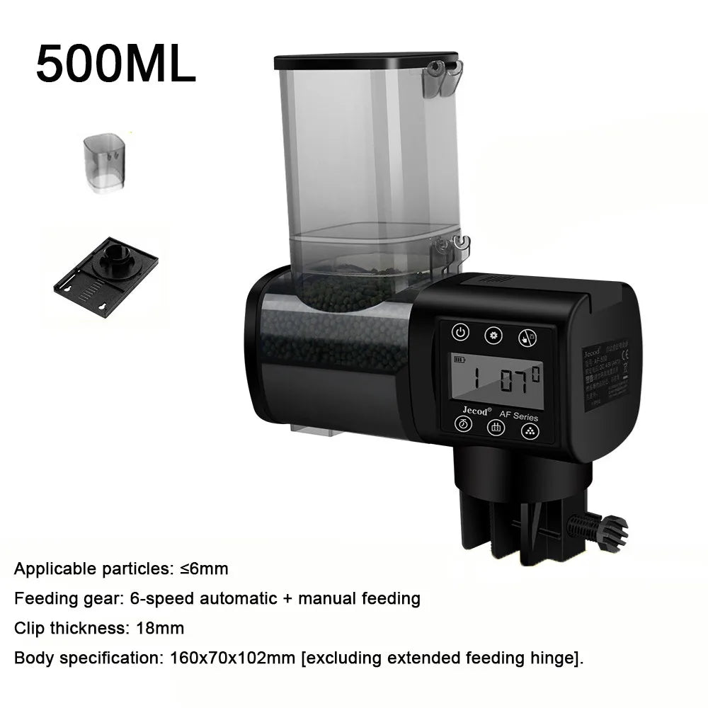 Automatic Fish Feeder with LCD Timer - 250ML/500ML Aquarium Food Dispenser