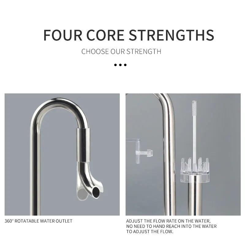 lily pipe water flow Stainless Steel Lily Pipe — Inflow/Outflow 12mm & 16mm for Planted Aquarium