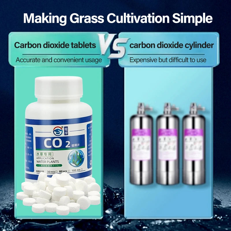 60pcs CO2 Tablets for Aquarium Plants, Carbon Dioxide Diffuser for Fish Tanks