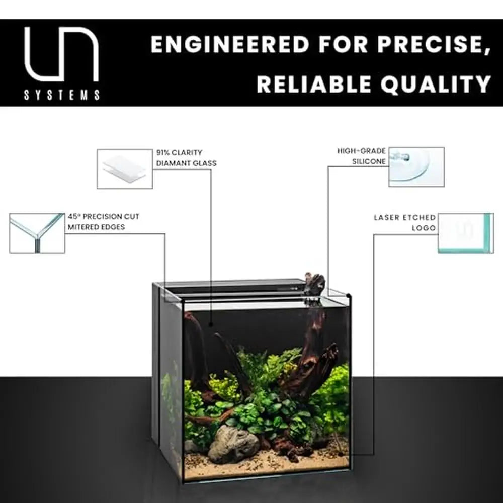 21 Gallon Rimless Aquarium with Triple-Chamber Filtration for Freshwater & Saltwater