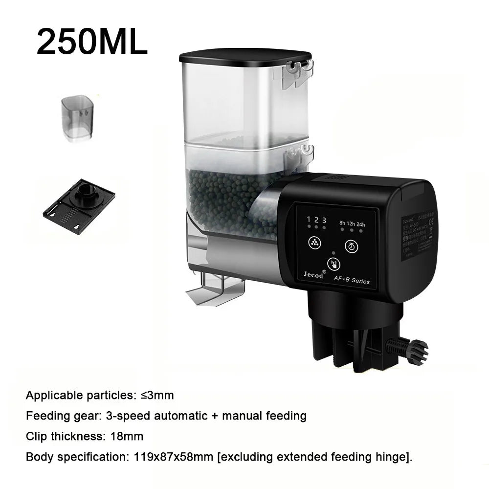 Automatic Fish Feeder with LCD Timer - 250ML/500ML Aquarium Food Dispenser