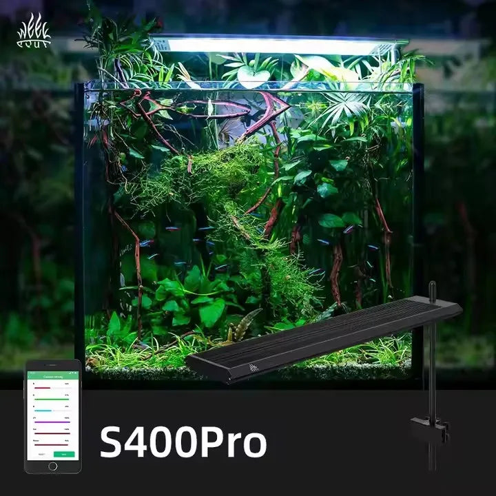 WEEK AQUA S Series RGB+UV Aquarium Light | Full-Spectrum Plant Growth LED with APP Control, Timer & Dimming