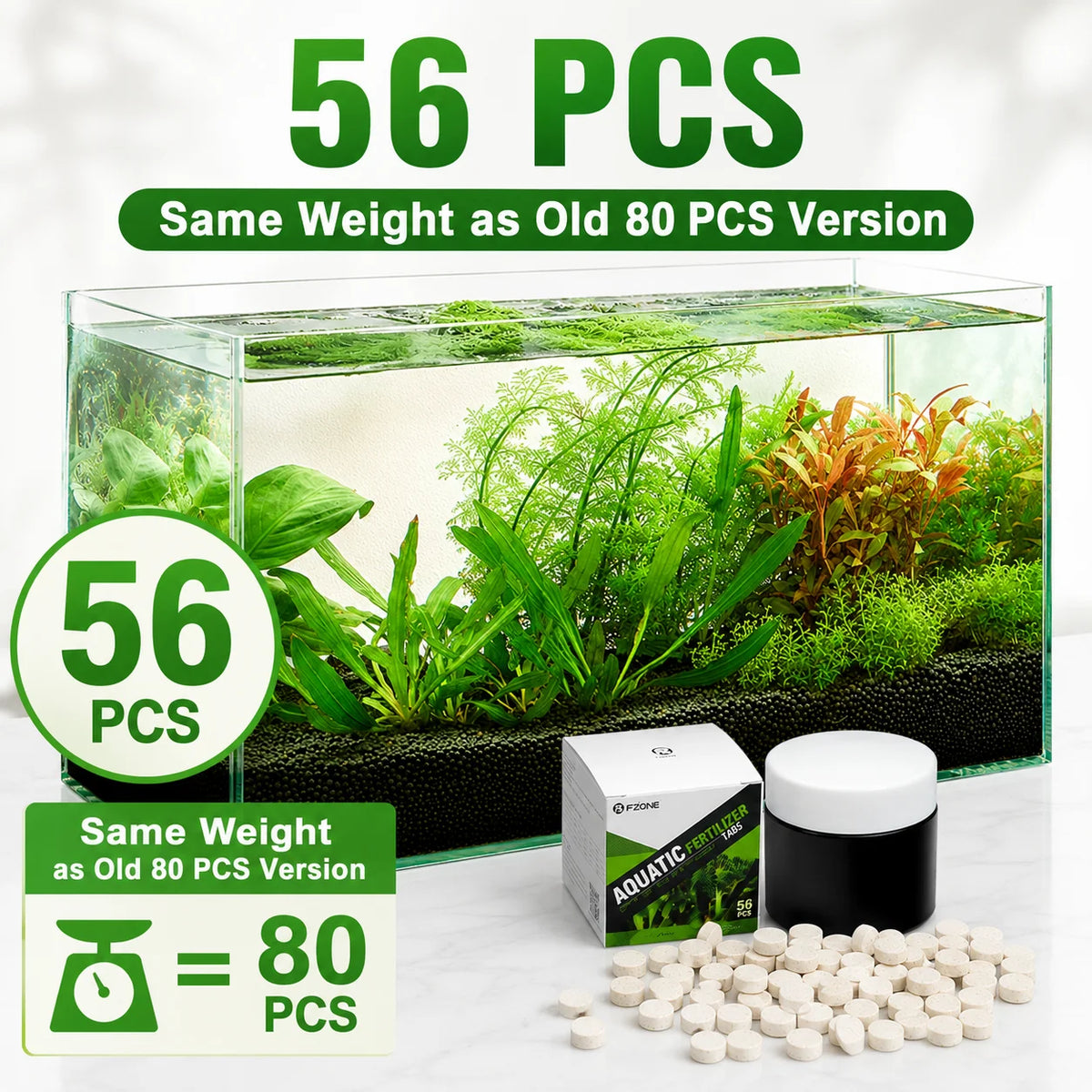 FZONE Aquarium Root Tabs — All-in-One Slow-Release Plant Fertilizer (56 Tabs)
